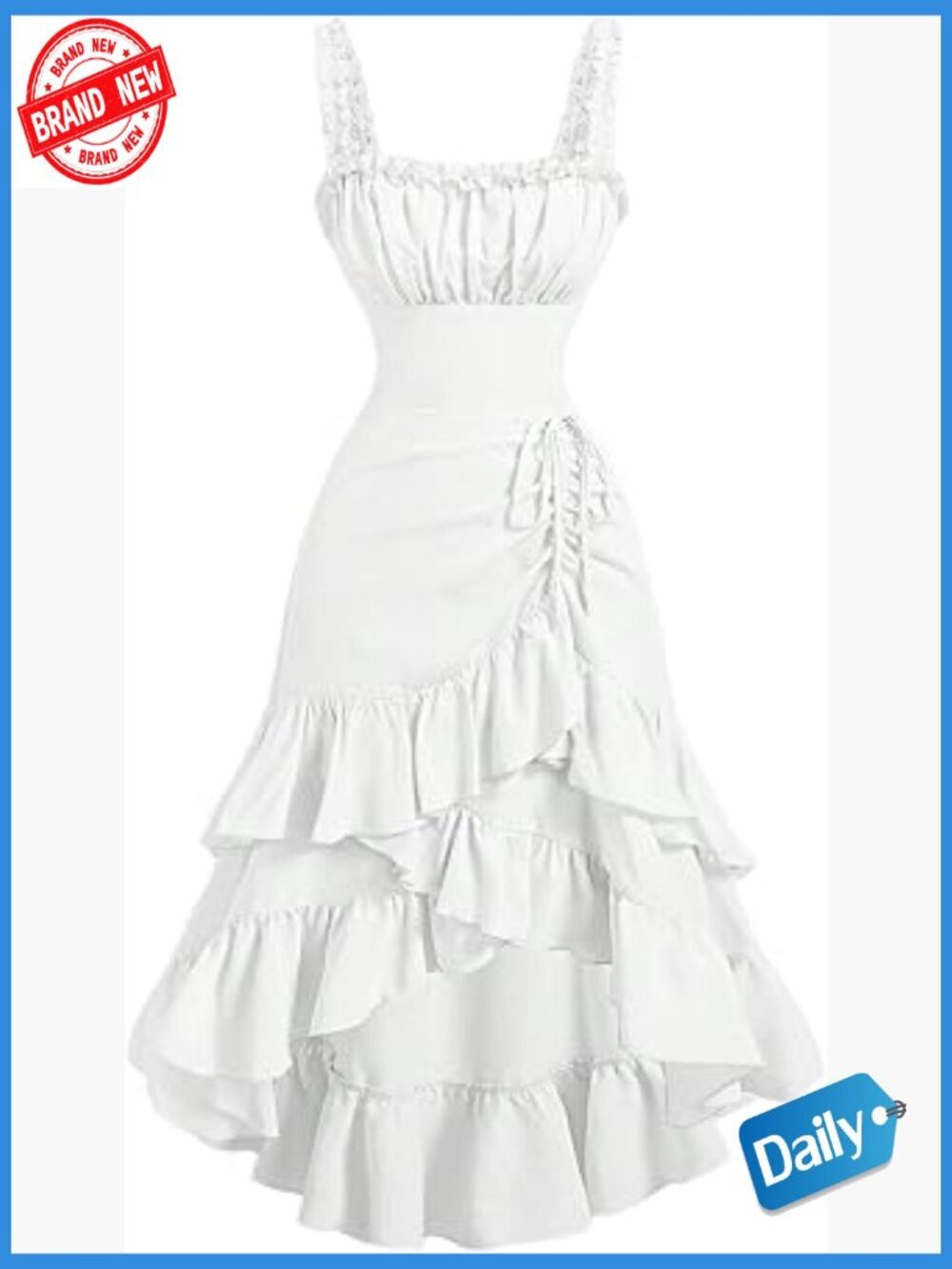 Ruffle Hem Asymmetrical Ruched Bust Long Party Dress Sleeveless Summer